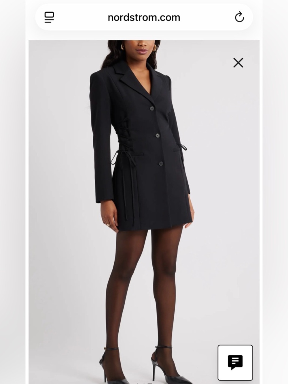 Open Edit Black Lace-Side Blazer Dress